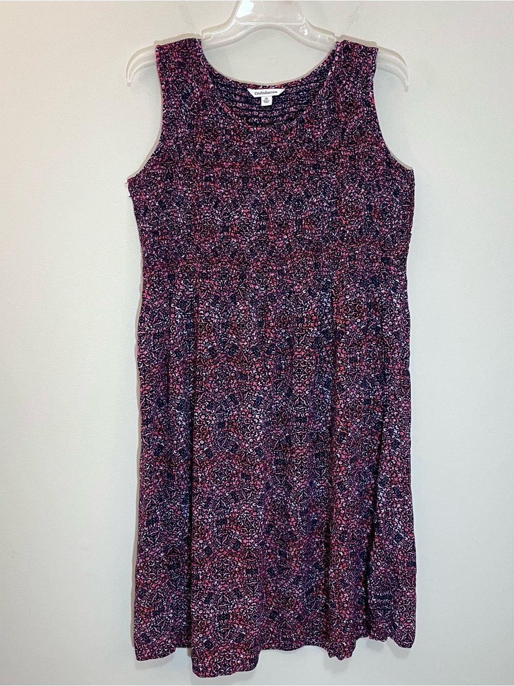 Croft & Barrow Red Kaleidoscope Smocked Dress 1X